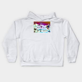 A winter scene Kids Hoodie